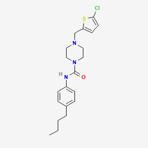 molecular formula C20H26ClN3OS B4549995 N-(4-butylphenyl)-4-[(5-chlorothiophen-2-yl)methyl]piperazine-1-carboxamide 