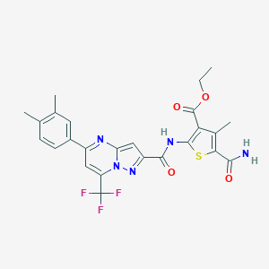 Ethyl 5-(aminocarbonyl)-2-({[5-(3,4-dimethylphenyl)-7-(trifluoromethyl)pyrazolo[1,5-a]pyrimidin-2-yl]carbonyl}amino)-4-methyl-3-thiophenecarboxylate