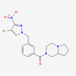 {3-[(4-BROMO-3-NITRO-1H-PYRAZOL-1-YL)METHYL]PHENYL}[HEXAHYDROPYRROLO[1,2-A]PYRAZIN-2(1H)-YL]METHANONE