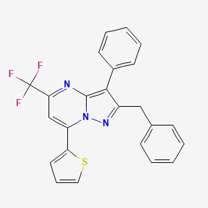 2-Benzyl-3-phenyl-7-thiophen-2-yl-5-(trifluoromethyl)pyrazolo[1,5-a]pyrimidine