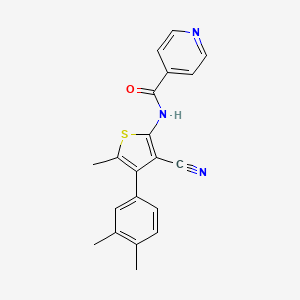 molecular formula C20H17N3OS B4550034 N-[3-cyano-4-(3,4-dimethylphenyl)-5-methyl-2-thienyl]isonicotinamide 