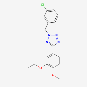 molecular formula C17H17ClN4O2 B4550046 2-(3-chlorobenzyl)-5-(3-ethoxy-4-methoxyphenyl)-2H-tetrazole 