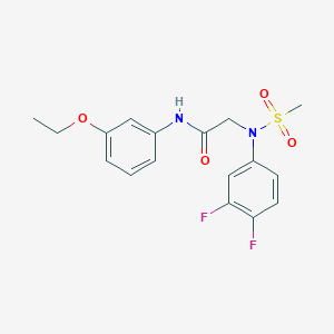 molecular formula C17H18F2N2O4S B4550051 N~2~-(3,4-difluorophenyl)-N~1~-(3-ethoxyphenyl)-N~2~-(methylsulfonyl)glycinamide 