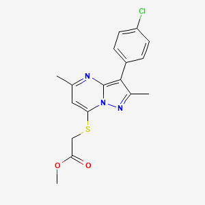 Methyl {[3-(4-chlorophenyl)-2,5-dimethylpyrazolo[1,5-a]pyrimidin-7-yl]sulfanyl}acetate