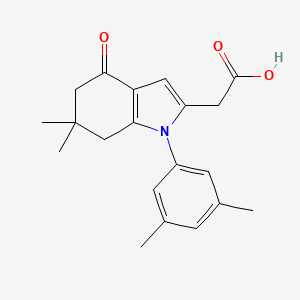 [1-(3,5-dimethylphenyl)-6,6-dimethyl-4-oxo-4,5,6,7-tetrahydro-1H-indol-2-yl]acetic acid