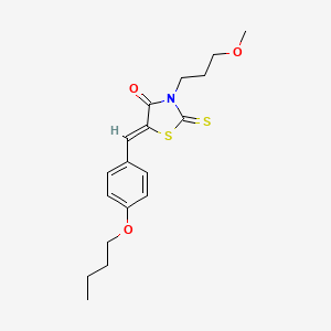 molecular formula C18H23NO3S2 B4550060 5-(4-butoxybenzylidene)-3-(3-methoxypropyl)-2-thioxo-1,3-thiazolidin-4-one 