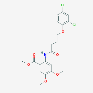 molecular formula C20H21Cl2NO6 B4550061 methyl 2-{[4-(2,4-dichlorophenoxy)butanoyl]amino}-4,5-dimethoxybenzoate 