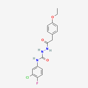 N-(3-chloro-4-fluorophenyl)-2-[(4-ethoxyphenyl)acetyl]hydrazinecarboxamide