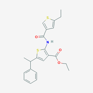 Ethyl 2-{[(5-ethyl-3-thienyl)carbonyl]amino}-5-(1-phenylethyl)-3-thiophenecarboxylate