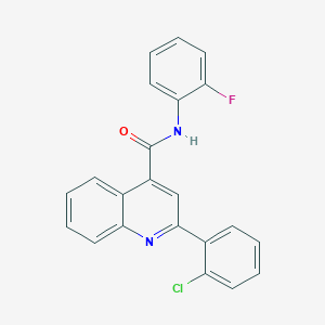 molecular formula C22H14ClFN2O B4550087 2-(2-chlorophenyl)-N-(2-fluorophenyl)quinoline-4-carboxamide 