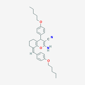 2-amino-8-[4-(pentyloxy)benzylidene]-4-[4-(pentyloxy)phenyl]-5,6,7,8-tetrahydro-4H-chromene-3-carbonitrile