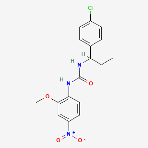 molecular formula C17H18ClN3O4 B4550205 1-[1-(4-Chlorophenyl)propyl]-3-(2-methoxy-4-nitrophenyl)urea 