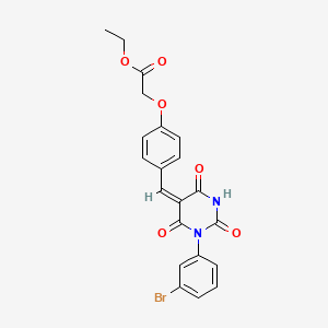 ETHYL 2-(4-{[1-(3-BROMOPHENYL)-2,4,6-TRIOXOTETRAHYDRO-5(2H)-PYRIMIDINYLIDEN]METHYL}PHENOXY)ACETATE