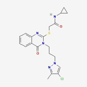 2-({3-[3-(4-CHLORO-3-METHYL-1H-PYRAZOL-1-YL)PROPYL]-4-OXO-3,4-DIHYDRO-2-QUINAZOLINYL}SULFANYL)-N~1~-CYCLOPROPYLACETAMIDE