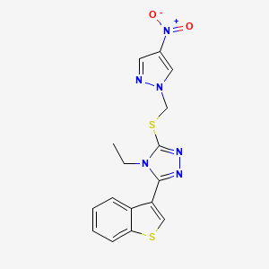 3-(1-benzothiophen-3-yl)-4-ethyl-5-{[(4-nitro-1H-pyrazol-1-yl)methyl]sulfanyl}-4H-1,2,4-triazole