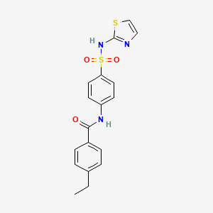 molecular formula C18H17N3O3S2 B4550231 4-ETHYL-N-{4-[(13-THIAZOL-2-YL)SULFAMOYL]PHENYL}BENZAMIDE 