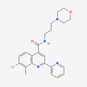 molecular formula C23H25ClN4O2 B4550257 7-chloro-8-methyl-N-[3-(morpholin-4-yl)propyl]-2-(pyridin-2-yl)quinoline-4-carboxamide 