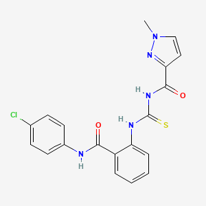 N~1~-(4-CHLOROPHENYL)-2-[({[(1-METHYL-1H-PYRAZOL-3-YL)CARBONYL]AMINO}CARBOTHIOYL)AMINO]BENZAMIDE