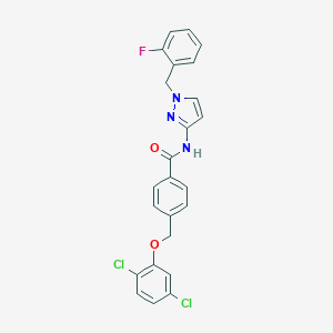 4-[(2,5-dichlorophenoxy)methyl]-N-[1-(2-fluorobenzyl)-1H-pyrazol-3-yl]benzamide