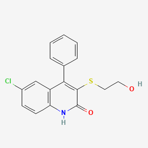 molecular formula C17H14ClNO2S B4550308 6-chloro-3-[(2-hydroxyethyl)sulfanyl]-4-phenylquinolin-2(1H)-one 