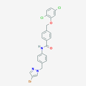 N-{4-[(4-bromo-1H-pyrazol-1-yl)methyl]phenyl}-4-[(2,5-dichlorophenoxy)methyl]benzamide