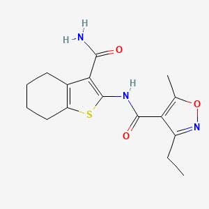 N-(3-CARBAMOYL-4,5,6,7-TETRAHYDRO-1-BENZOTHIOPHEN-2-YL)-3-ETHYL-5-METHYL-4-ISOXAZOLECARBOXAMIDE