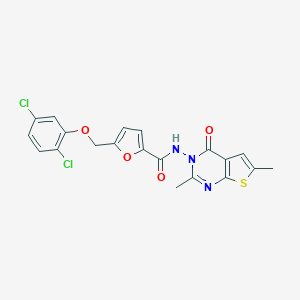 molecular formula C20H15Cl2N3O4S B455032 5-[(2,5-dichlorophenoxy)methyl]-N-(2,6-dimethyl-4-oxothieno[2,3-d]pyrimidin-3(4H)-yl)-2-furamide 