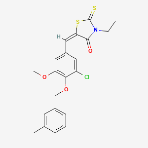 molecular formula C21H20ClNO3S2 B4550334 (5E)-5-{3-chloro-5-methoxy-4-[(3-methylbenzyl)oxy]benzylidene}-3-ethyl-2-thioxo-1,3-thiazolidin-4-one 