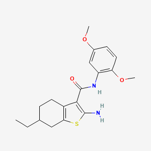 molecular formula C19H24N2O3S B4550348 2-amino-N-(2,5-dimethoxyphenyl)-6-ethyl-4,5,6,7-tetrahydro-1-benzothiophene-3-carboxamide 