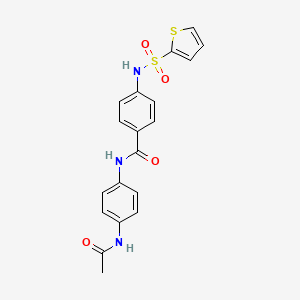 molecular formula C19H17N3O4S2 B4550366 N-[4-(acetylamino)phenyl]-4-[(2-thienylsulfonyl)amino]benzamide 