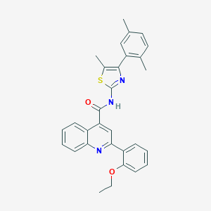 molecular formula C30H27N3O2S B455038 N-[4-(2,5-dimethylphenyl)-5-methyl-1,3-thiazol-2-yl]-2-(2-ethoxyphenyl)-4-quinolinecarboxamide 