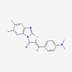 molecular formula C20H19N3OS B4550410 2-[4-(dimethylamino)benzylidene]-6,7-dimethyl[1,3]thiazolo[3,2-a]benzimidazol-3(2H)-one 