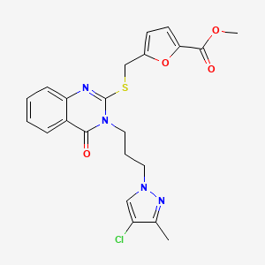 METHYL 5-[({3-[3-(4-CHLORO-3-METHYL-1H-PYRAZOL-1-YL)PROPYL]-4-OXO-3,4-DIHYDRO-2-QUINAZOLINYL}SULFANYL)METHYL]-2-FUROATE