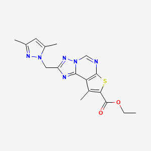 ethyl 2-[(3,5-dimethyl-1H-pyrazol-1-yl)methyl]-9-methylthieno[3,2-e][1,2,4]triazolo[1,5-c]pyrimidine-8-carboxylate