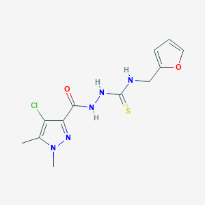 2-[(4-CHLORO-1,5-DIMETHYL-1H-PYRAZOL-3-YL)CARBONYL]-N~1~-(2-FURYLMETHYL)-1-HYDRAZINECARBOTHIOAMIDE