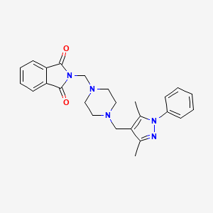 molecular formula C25H27N5O2 B4550458 2-({4-[(3,5-DIMETHYL-1-PHENYL-1H-PYRAZOL-4-YL)METHYL]PIPERAZINO}METHYL)-1H-ISOINDOLE-1,3(2H)-DIONE 