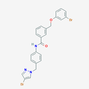 molecular formula C24H19Br2N3O2 B455046 3-[(3-bromophenoxy)methyl]-N-{4-[(4-bromo-1H-pyrazol-1-yl)methyl]phenyl}benzamide 