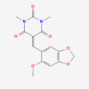 5-[(6-methoxy-1,3-benzodioxol-5-yl)methylene]-1,3-dimethyl-2,4,6(1H,3H,5H)-pyrimidinetrione