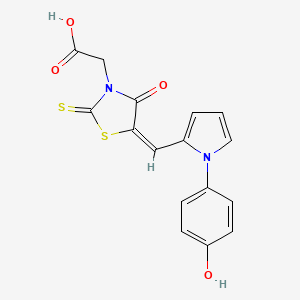 [(5E)-5-{[1-(4-hydroxyphenyl)-1H-pyrrol-2-yl]methylidene}-4-oxo-2-thioxo-1,3-thiazolidin-3-yl]acetic acid