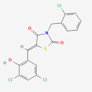 molecular formula C17H10Cl3NO3S B4550484 3-(2-chlorobenzyl)-5-(3,5-dichloro-2-hydroxybenzylidene)-1,3-thiazolidine-2,4-dione 