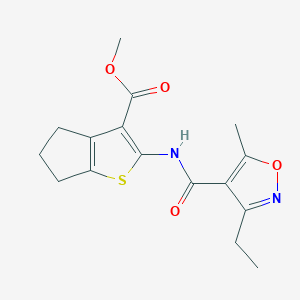 molecular formula C16H18N2O4S B4550490 METHYL 2-(3-ETHYL-5-METHYL-1,2-OXAZOLE-4-AMIDO)-4H,5H,6H-CYCLOPENTA[B]THIOPHENE-3-CARBOXYLATE 