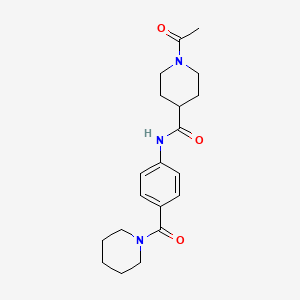 1-acetyl-N-[4-(piperidine-1-carbonyl)phenyl]piperidine-4-carboxamide