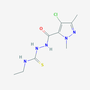 2-[(4-chloro-1,3-dimethyl-1H-pyrazol-5-yl)carbonyl]-N-ethylhydrazinecarbothioamide