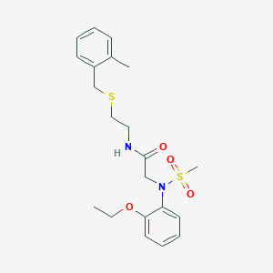 molecular formula C21H28N2O4S2 B4550540 N~2~-(2-ethoxyphenyl)-N-{2-[(2-methylbenzyl)sulfanyl]ethyl}-N~2~-(methylsulfonyl)glycinamide 