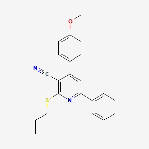 molecular formula C22H20N2OS B4550559 4-(4-methoxyphenyl)-6-phenyl-2-(propylthio)nicotinonitrile 