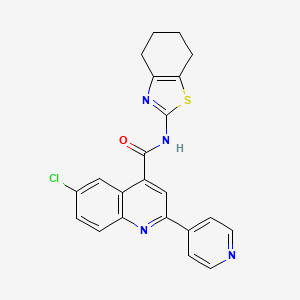 molecular formula C22H17ClN4OS B4550617 6-chloro-2-(pyridin-4-yl)-N-(4,5,6,7-tetrahydro-1,3-benzothiazol-2-yl)quinoline-4-carboxamide 