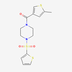 molecular formula C14H16N2O3S3 B4550639 (5-METHYL-3-THIENYL)[4-(2-THIENYLSULFONYL)PIPERAZINO]METHANONE 