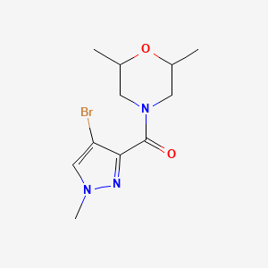 molecular formula C11H16BrN3O2 B4550662 (4-Bromo-1-methylpyrazol-3-yl)-(2,6-dimethylmorpholin-4-yl)methanone 