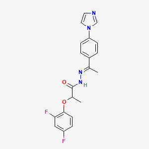 molecular formula C20H18F2N4O2 B4550675 2-(2,4-difluorophenoxy)-N'-{1-[4-(1H-imidazol-1-yl)phenyl]ethylidene}propanohydrazide 