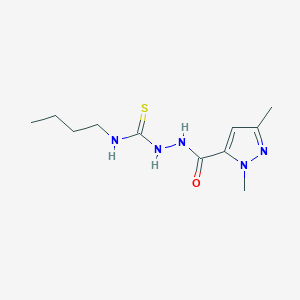 N-butyl-2-[(1,3-dimethyl-1H-pyrazol-5-yl)carbonyl]hydrazinecarbothioamide